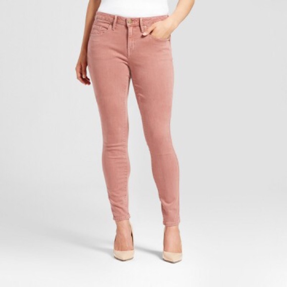 Mossimo Women's Jeans Curvy Skinny Pink/Dusty Rose